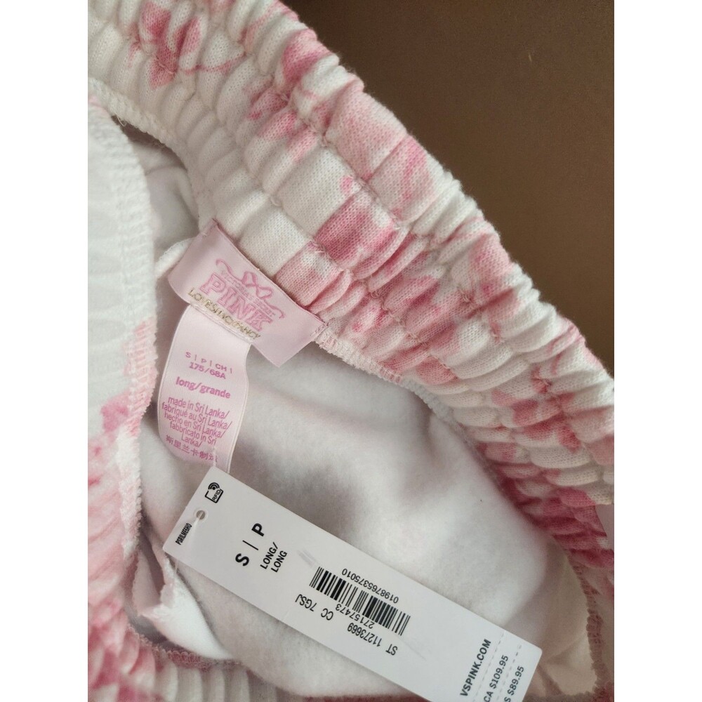 Pink x Loveshack Fancy Wide-Leg Sweatpants Floral Everblooming Size S Long NWT - Picture 6 of 11